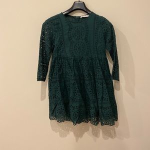 Zara kids hunter green romper.
